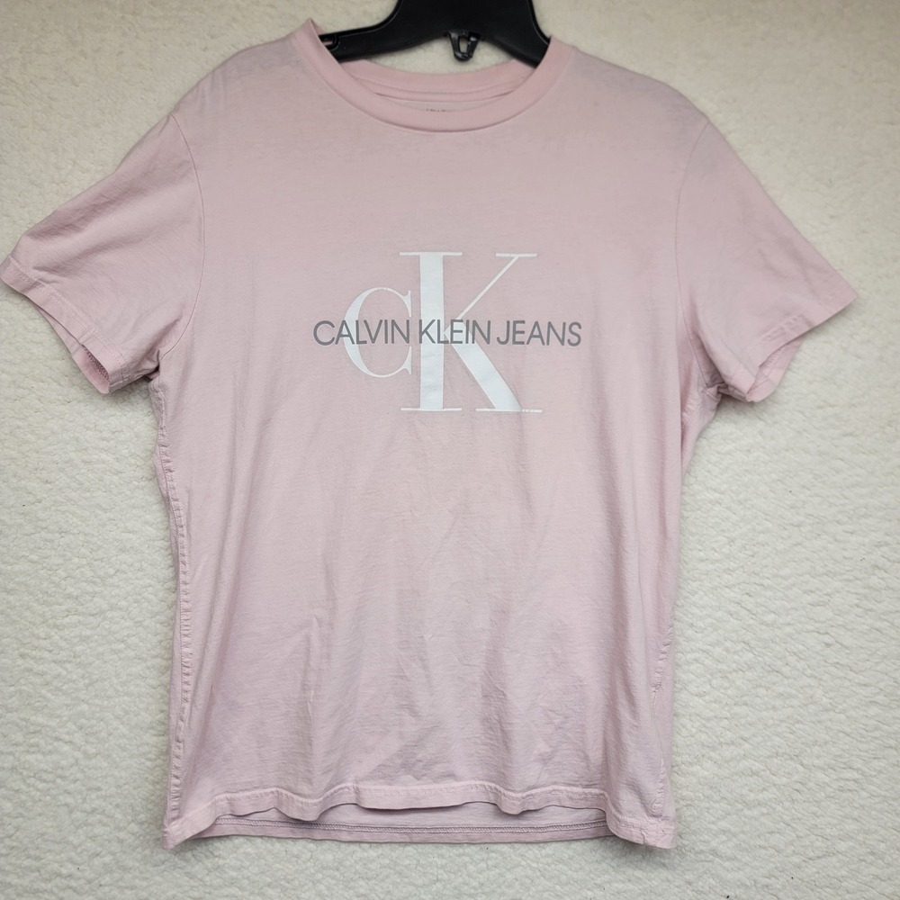 Calvin Klein Jeans Women's Pink Logo T Shirt Size Medium